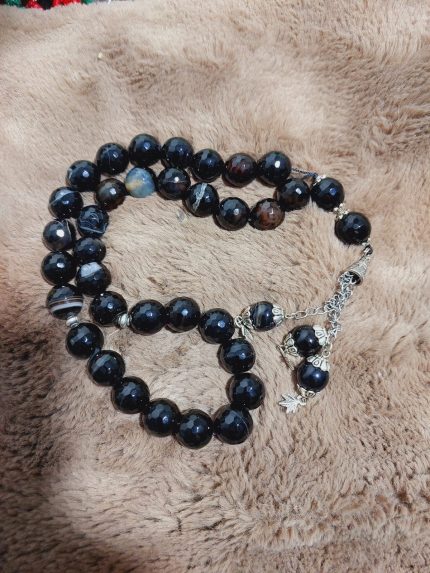 Sulemani Agate Tasbih - 33 Beads, Handcrafted Prayer Beads for Meditation, Spiritual Healing, and Daily Use, Exquisite Design